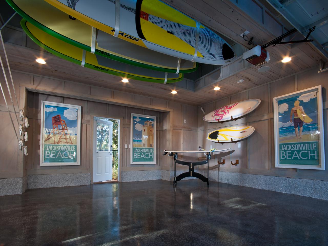 Beachy Garage With Surfboard Storage Hgtv