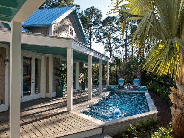 Patio With Built-In Swimming Pool 