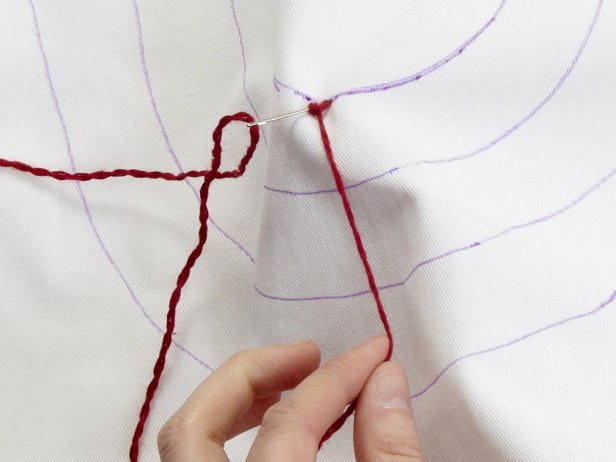 Pulling Loop of French Knot