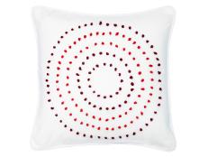 White Pillow with French Knot Design