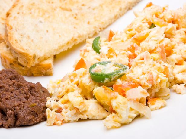 Mexican scrambled eggs, traditional mexican cuisine