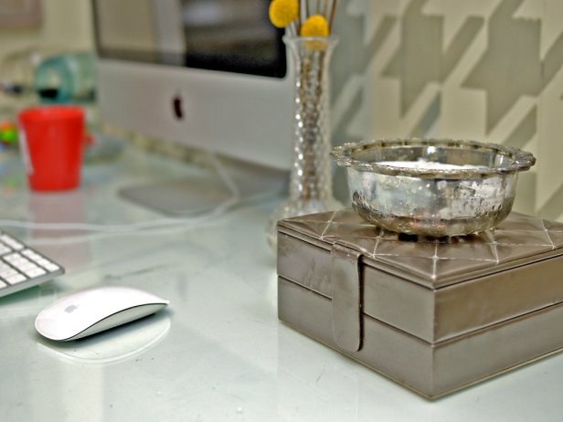 Decorative box for desk clutter