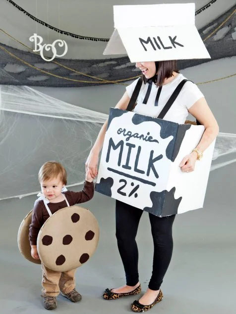 DIY Milk and Cookies Halloween Costume for Mom and Baby HGTV