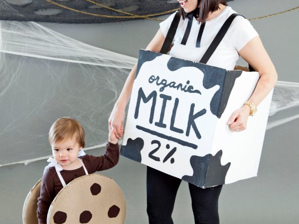 DIY Milk and Cookies Halloween Costume for Mom and Baby | HGTV