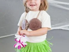 Little Girl Wearing Hula Girl Costume