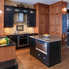 Warm Wood Cabinets in Craftsman Kitchen