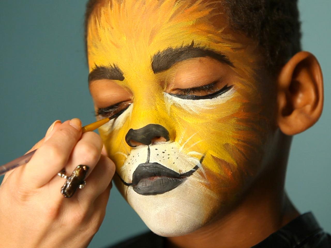 cat face paint step by step