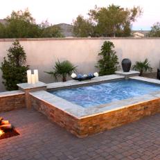 Hot Tub With Stone Surround