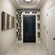 Transitional Black-and-White Entryway 