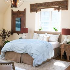 Eclectic Bedroom With Wood Finishes 