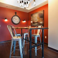 Eclectic Breakfast Area With Metal Chairs