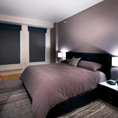 Modern Aubergine and Black Bedroom