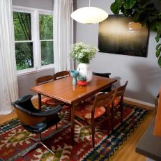 Eclectic Gray Dining Room 