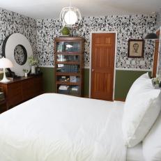 Eclectic Bedroom With Unique Wallpaper 