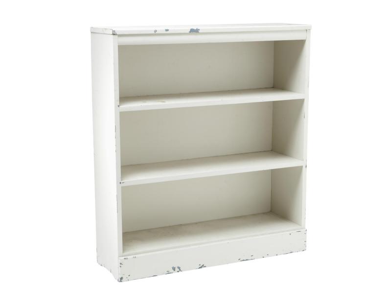 Plain white bookcase.