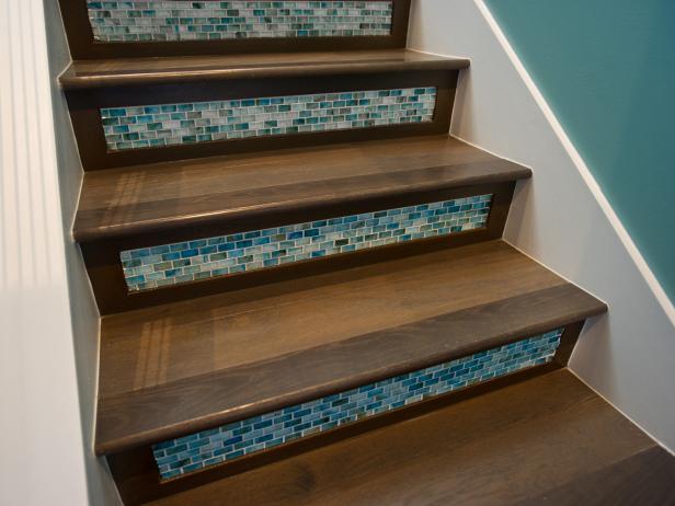 Staircase Eclectic Miami beige tiles blue tiles brick patio bright tile  stairs colorful stairs floral tiles g…