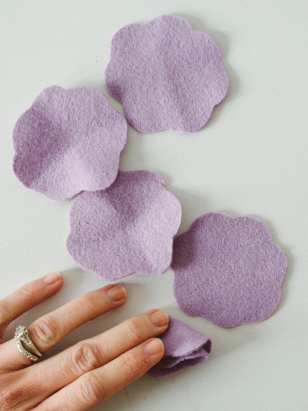 Folding Purple Felt Flower