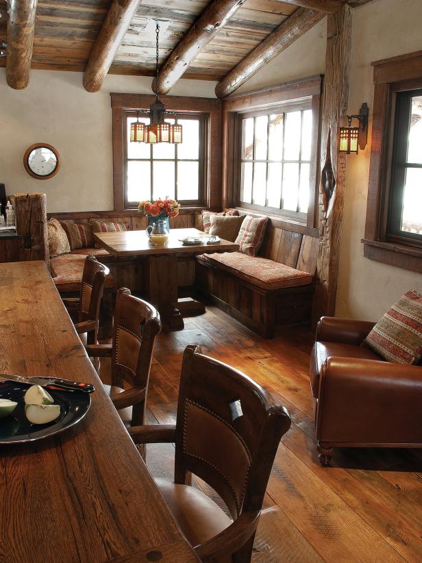 Corner Breakfast Nook in Rustic Kitchen HGTV