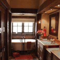 Rustic Bathroom with Clawfoot Soaking Tub 