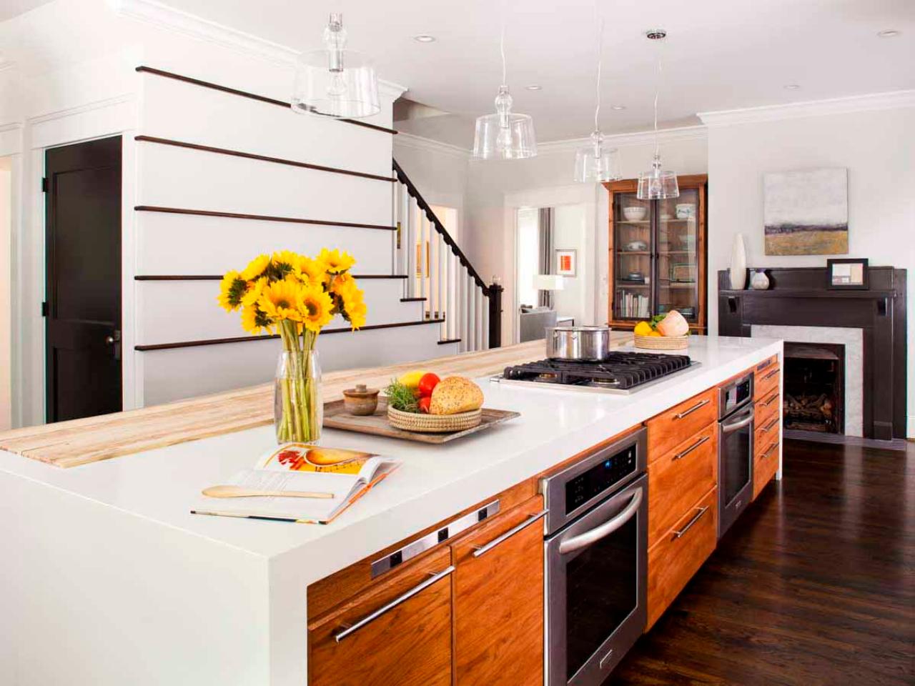 Contemporary Kitchen Island With Cooktop Oven Bar Seating Hgtv