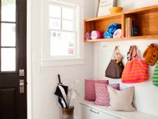 Eclectic Mudroom With Bench Storage