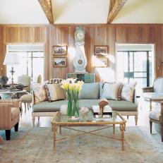 Sitting Room With Wood Paneling and Antique Furnishings