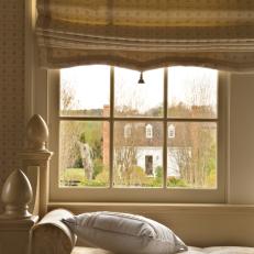 Cozy Neutral Window Seat With Barn View