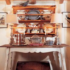 Rustic Side Table and Plate Display
