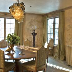 Elegant Dining Room With Grape Chandelier
