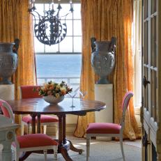 Traditional Seaside Dining Room with Urns