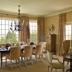 Traditional Dining Room With Countryside View