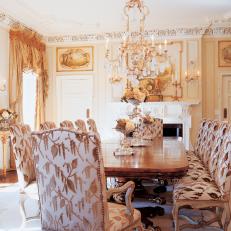 Neutral Formal Dining Room With Hints of Gold