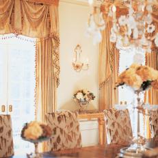 Victorian Dining Room With Elegant Drapes