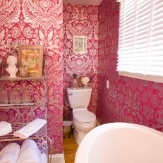 Tiny Pink Victorian Bathroom