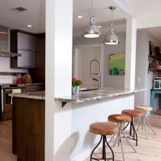 Modern Open-Concept Kitchen With Breakfast Bar