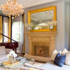 Glamorous Gold and Gray Living Room