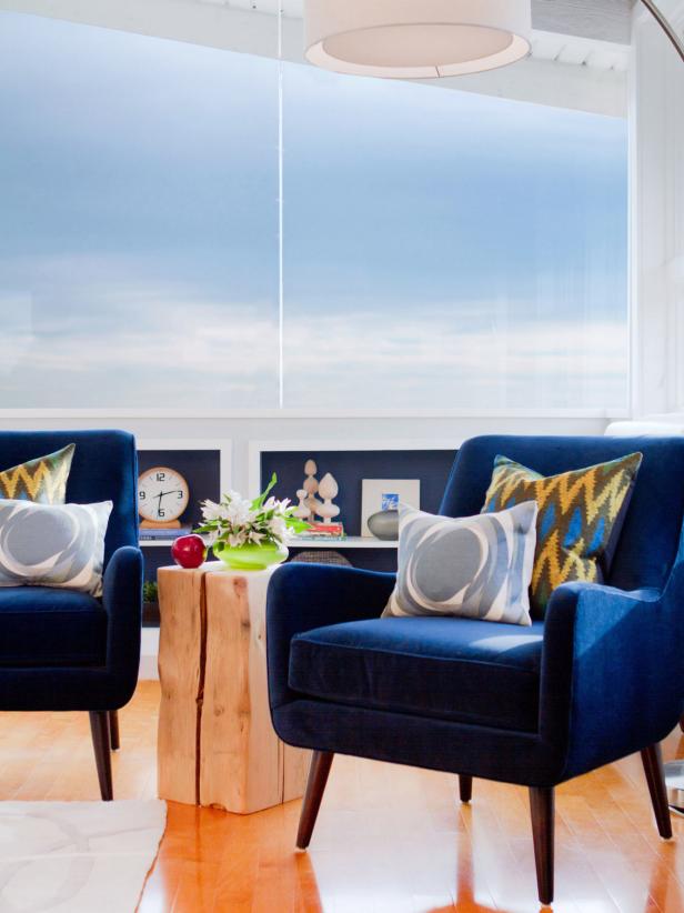 dark blue living room chairs