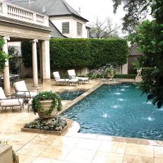 Private Courtyard with Grecian Style Pool