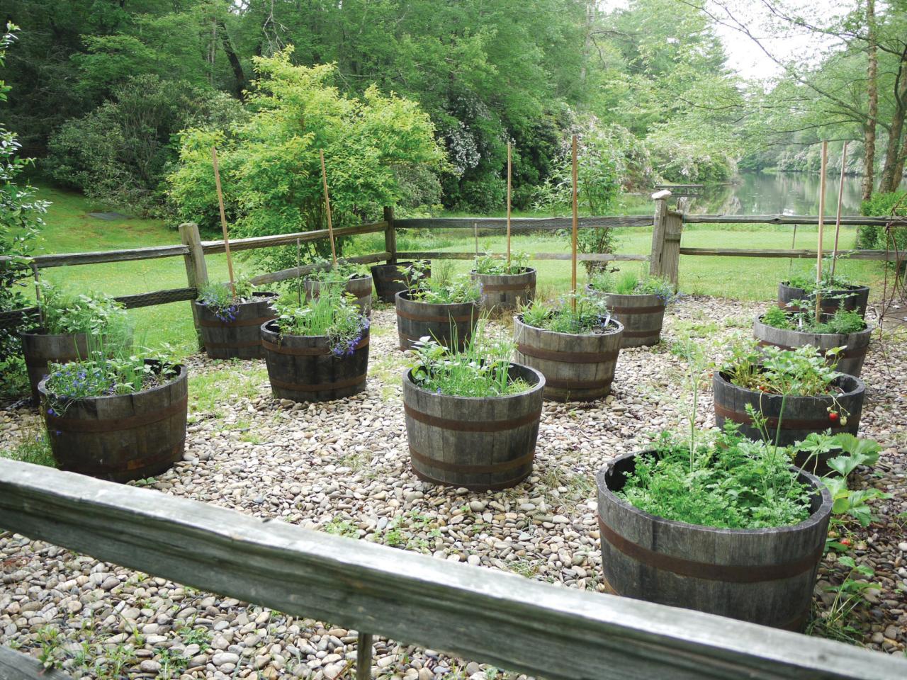Recycled Whiskey Barrel Planters