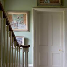 Pastel Green Hall With Gallery Wall