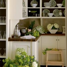Country Kitchen with Dishware Display