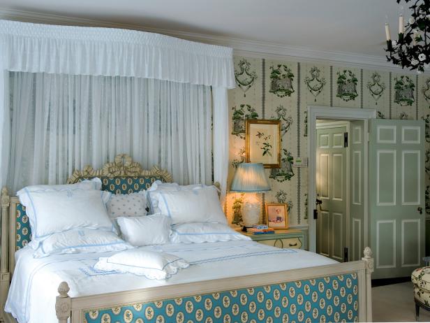 Elegant Bedroom With French Wallpaper | HGTV