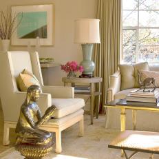 Beige Living Room With Gold Accents