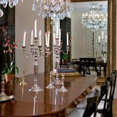 Traditional Dining Room with Twin Chandeliers