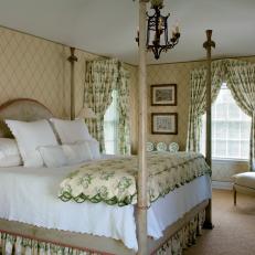 Soothing Green Toned Traditional Master Bedroom