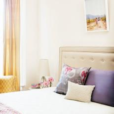 Soft Neutral Master Bedroom with Ikat Pillow