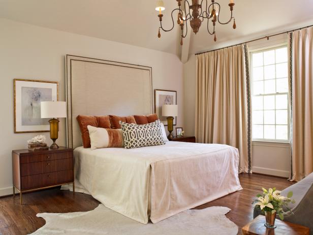  Cream  and Neutral Bedroom  With Upholstered Headboard  HGTV