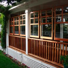 Back Porch With Decorative Hanging Windows