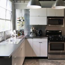 Modern Kitchen With Concrete Flooring