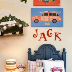 Colorful Boy's Bedroom With Travel Theme 